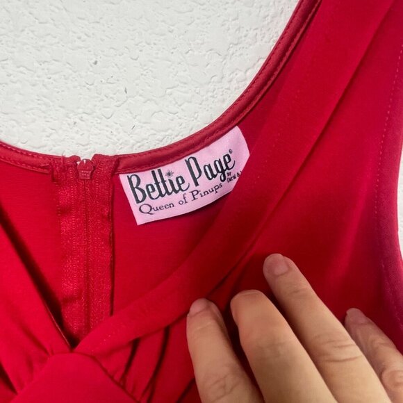 Bettie Page Women’s Romper Size Small Red Sleeveless BD134637 Zip Pockets NWT - Picture 6 of 11